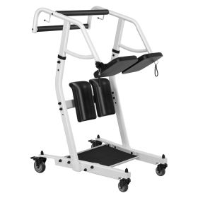 VEVOR Stand Assist Patient Lift, Easy Sit-to-Stand Transfer Chair for Seniors Disabled - with Adjustable Knee Pads, PU Seat Pad & Lockable Wheels