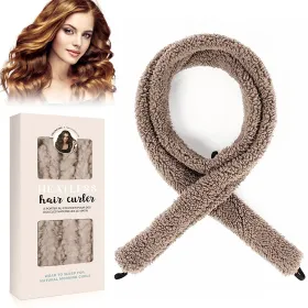 Satin Heatless Hair Curler, Lazy Natural Soft Wave DIY Heatless Curls For Sleep In Overnight, For All Hair Types - Light Brown (Option: Coffee)
