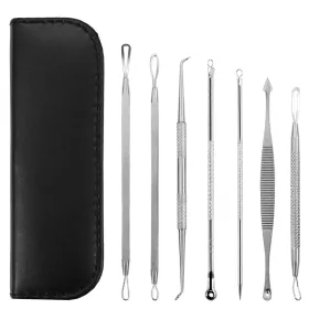 7 Pcs Blackhead Remover Kit Stainless Steel Pimple Comedone Acne Extractor Needle Tools (Option: Silver)