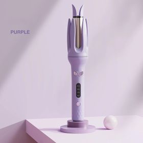 Automatic Hair Curler, 28mm Barrel, 4 Temperature Modes, Negative Ion Generator, Smart Timer And Sensor, Auto Off For Safety (Option: Purple)
