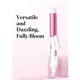 3-in-1 Hair Styling Tool, Can Straighten, Curl, And Create Waves, Ceramic Coating, Even Heating, Anti-scald Cool Tip, Built-in Safety Stand, 360- (Option: Pink)